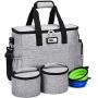 CAB55 Dog Travel Bag, Perfect Weekend Pet Travel Set for Dog & Cat Week Away Tote Organizer Bag for Dogs Travel Airline Approved Tote Organizer with Multi-Function Pockets