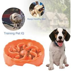 JUSTPET Slow Feeder Dog Bowl Interactive Bloat Stop Dog Food Water Feed Bowl Anti Choking Slow Eating Drinking Non-Skid Pet Feeding Bowl Eco-Friendly Durable Anti-Static & Anti-Dust PP Material