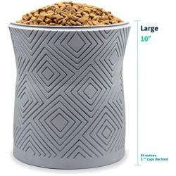 Pet Junkie Santa Fe Elevated Dog Bowl for Food and Water with Stainless Steel Washable Inner Bowl, Gray