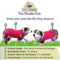 Surgi~Snuggly, The Original Dog Onesie Dog Recovery Shirt is The Original E Collar Alternative with American Textile Safely Protects Your Pet Wound, Skin, Hotspots and Fur While It Heals (PI-LL)