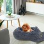 Grneric POXURIO Dog Bed Comfortable Cute Cat Shape Bed for Cats or Dogs, Ultra Soft Pet Beds with Removable Pillow (20/25/30)