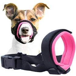 Gentle Muzzle Guard for Dogs - Prevents Biting Unwanted Chewing Safely Secure Comfort Fit - Soft Neoprene Padding – No More Chafing – Included Training Guide Helps Build Bonds Pet