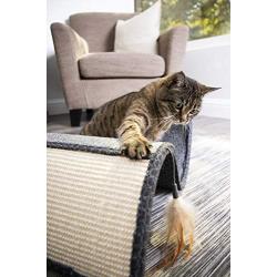 SmartyKat, Scratch Scroll, Cat Scratcher, Interactive Cat Toy, Multi-Surface Carpet and Sisal, With Feathers