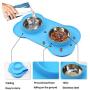 Linifar Double Dog Bowl, 14 oz Stainless Steel Dog Food and Water Bowl Food Scoop Pet Feeder Dish with Non Spill Skied Silicone Mat for Puppy Cats Small Medium Dogs
