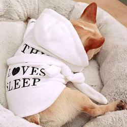 Pet Bathrobe Pajamas with Hood for Small Medium Dogs Bath Gown Quick Drying and Super Absorbent Puppy Dog Bath Towel Soft Robe Nightwear for Cats