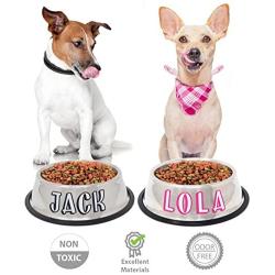 GPET Dog Bowl 32 Oz Stainless Steel Bowls with Anti-Skid Rubber Base for Food or Water Perfect Dish for Dog Puppy Cat and Kitten