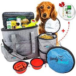 Pet Travel Bag - Easy Travel with Our Dog Travel Bag – Includes Paw Butter, Frisbee, Airline Approved Dog Travel Bag, 2 Collapsible Food-Water Bowls, 2 Food Travel Bags - Perfect for Dog, Cat