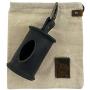 Taco Dog, Poop Bag Carrier Handmade from Thick, Full Grain Leather - Convenient Holder, Storage Pouch for Bags, Walking - Clips to Leash or Collar, Attach, Reload, Dispense - Charcoal Black