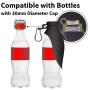 Flexzion Portable Dog Pet Food/Water Dispenser Bottle 500ML/17oz - Compact Expandable Silicone Travel Drinking Feeder Bowl with Flip-up Tray & Hanging Buckle Accessory for Cat Puppy Outdoor