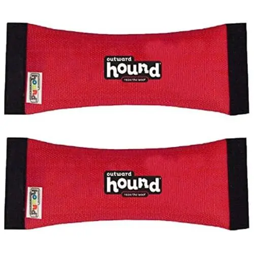 Outward Hound Kyjen 30004 FireHose Squeak N Fetch Dog Toys Squeak and Fetch Toy, Medium, Red (2 Pack)