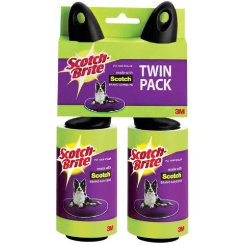 Scotch-Brite Pet Hair Roller, Twin Pack, 70-Sheets/Roller, 2 Rollers/Pack (140 Sheets Total)