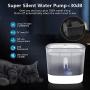 AIIYME Cat Water Fountain, 4 Intelligent LED Indicator Auto Dog Cat Water Dispenser, 85oz/2.5L 2 Flowing Modes Cleaning Water Shortage Reminder, Ultra Quiet Visible Pet Drinking Fountain 3 Filters