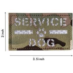 jujupups 2x3.5 Reflective Service Dog Ask to Pet Tactical Patchs Hook-Fastener Backing (Multicam)