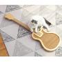 Selling Like HoTcAkEs Guitar- Shaped Cat Scratcher and House Decoration and Hexagonal Pet Feeders with Ceramic Bowls