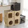 Indoor Cat Bed, Composite Broad Sturdy Cat House, Stackable Cat Tower, Washable Cat Hammock, Ventilated Cat Condo