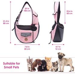 HomeChi Pet Sling, Small Pets Puppy Dog Cat Sling Carrier Bag Hands-Free with Adjustable Padded Strap Front Pouch Single Shoulder Bag Carrying Tote for Outdoor Walking Hiking