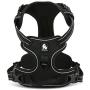 Truelove Dog Harness TLH5651 No-Pull Reflective Stitching Ensure Night Visibility, Outdoor Adventure Big Dog Harness Perfect Match Puppy Vest (Black,L)