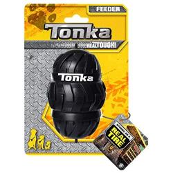 Tonka Tri-Stack Treat Feeder Dog Toy, Lightweight, Durable and Water Resistant, Single Unit, Black