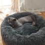 Uozzi Bedding Plush Faux Fur Round Pet Dog Bed, Comfortable Fuzzy Donut Cuddler Cushion for Dogs & Cats, Soft Shaggy and Warm for Winter