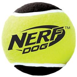 Nerf Dog Tennis Ball Dog Toy with Interactive Squeaker, Lightweight, Durable and Water Resistant, 2.5 Inches, for Small/Medium/Large Breeds, Three Pack, Assorted Colors