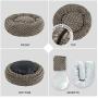 PUPPBUDD Calming Dog Bed Cat Bed Donut, Faux Fur Pet Bed Self-Warming Donut Cuddler, Round Comfortable Rose Swirl Plush Beds with Removable Washable Cover for Medium Small Dogs and Cats (23/30)