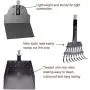 Dog Pooper Scooper Set, 3 Pack Adjustable 57.1 Inches Long Handle Metal Tray, Rake and Spade Poop Scoop for Waste Removal, No Bending Clean Up for Large and Small Dog - (Bonus 2 bags and hold bag)