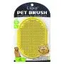 Dog grooming Shampoo brush, Lilpep pet bath comb brush, which helps to soothe massage, rubber comb, adjustable ring handle, suitable for pet cats and dogs (yellow)