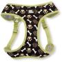 Coastal - Ribbon - Designer Wrap Adjustable Dog Harness, Brown Paws and Bones, 3/8'' x 14''-16''