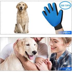 COMBOMTEK Dog Grooming Glove for Dogs and Cats, Pet Hair Remover for Dogs and Cats, Cat Shedding Brush with 259 Tips, Efficient Shedding Glove, Massage Mitt, Perfect for Dogs, Cats…