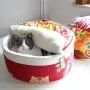 Foldable Cat Bed Pet House Contain Cushion, Instant Noodle Bowl Cat Nest with Lid, Non-Slip Soft Warm, Washable and Scratch-Resistant - for Cats and Small Dogs Foldable Cat Bed Pet House Contain Cushion, Instant Noodle Bowl Cat Nest with Lid, Non-Slip Soft Warm, Washable and Scratch-Resistant - for Cats and Small Dogs