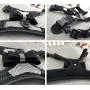 Newtensina 3pcs Bow Ties Bling Cute Dog Harness and Dog Collar with Lead for Dog