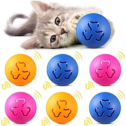 6 Pieces Cat Toy Balls with Jingle Bell, Catnip and LED Training Exercise Mouse Play Toy for Cat Balls, 3 Styles 6 Pieces Cat Toy Balls with Jingle Bell, Catnip and LED Training Exercise Mouse Play Toy for Cat Balls, 3 Styles