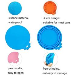 SACRONS-Can Covers/3 Pack/Universal Silicone Food Can Lid Cover for Pet Food/Fits Most Standard Size Dog and Cat Can Tops