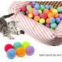 30 pcs Cat Toy Silent Plush Toy Ball Colorful Plush Ball Macaron Multicolor Puzzle Game Playable Suitable for All Cats Pet Toy