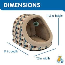 Cozy Pet Hooded Cat Bed with Play Toy