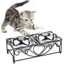 VIVIKO Sturdy Style Pet Feeder for Dog Cat, Stainless Steel Food and Water Bowls with Iron Stand