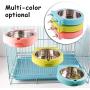 Guardians Crate Dog Bowl, Removable Stainless Steel Water Food Feeder Bowls Cage Coop Cup for Cat Puppy Bird Pets