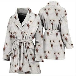 Semify Pets Poodle Dog Patterns Print Womens Bath Robe