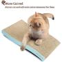 AMZNOVA Cat Scratcher, Reversible S-Curved Corrugated Cardboard Kitty Scratching Pad Lounge with Catnip, 1 Pack, Baby Blue