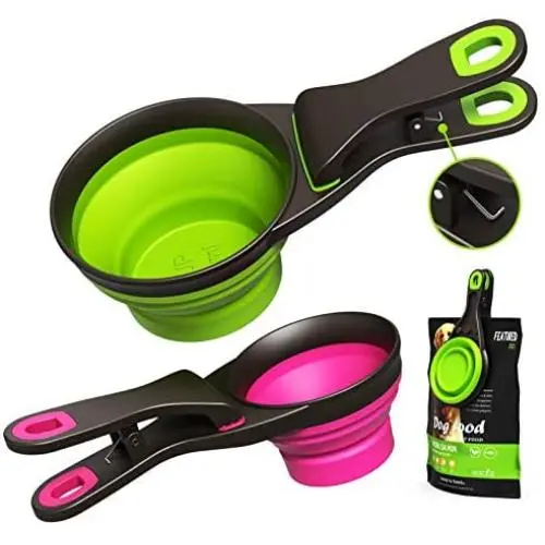 Collapsible Pet Food Scoop Silicone Measuring Cup Bag Clip 2 Pieces Water Snack Travel Bowl for Dogs Cats (1 Cup and 1/2 Cup) Collapsible Pet Food Scoop Silicone Measuring Cup Bag Clip 2 Pieces Water Snack Travel Bowl for Dogs Cats (1 Cup and 1/2 Cup)
