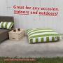 Black Vertical Stripe Medium Rectangle Indoor Outdoor Pet Dog Bed With Removable Washable Cover By Majestic Pet Products