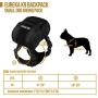 OneTigris Small Dog Backpack and Dog Collar Set, Small Tactical Dog Harness for Puppy Camping Walking(Black)