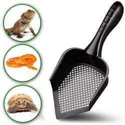 Reptile Litter Scoop –-- Pointed Edge, Right-Angle Designed Shovel - Deep, Anti-scatter Sides – Prevents Infections from Poop to Pets & Humans – Easy to Clean Terrarium by People with Arthritis