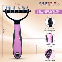 SMYLE Plus Undercoat rake for Dogs and Cats - Get a Silky and Shiny Fleece for Your Dog and cat While Grooming it Safely - Dematting Tool for Cats and Dogs, Easily Removing mats and tangles.