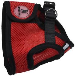 The Worthy Dog Step-in Sidekick Harness with Padded Mesh Velcro Adjustable, Outdoor, Easy Walk Vest Fits Small, Medium and Large Dogs-Red Color