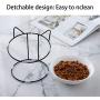 Jemirry Cat Food Bowls, Raised Cat Bowls for Food and Water, Ceramic Cat Dishes for Cat and Little Dogs, Stress Free, Backflow Prevention