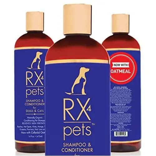RX4 Dog Cat Shampoo Conditioner - Naturally Organic Oatmeal Aloe Puppy Treatment, Supplies Relief for Smelly Pets, Dry Itchy Skin, No More Scratching,16oz RX4 Dog Cat Shampoo Conditioner - Naturally Organic Oatmeal Aloe Puppy Treatment, Supplies Relief for Smelly Pets, Dry Itchy Skin, No More Scratching,16oz