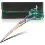 Sharf Professional 6.5'' Curved Rainbow Pet Grooming Scissors: Sharp 440c Japanese Clipping Shears for Dogs, Cats & Small Animals| Rainbow Series Hair Cutting/Clipping Scissors w/Easy Grip Handles