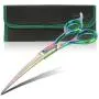 Sharf Professional 6.5'' Curved Rainbow Pet Grooming Scissors: Sharp 440c Japanese Clipping Shears for Dogs, Cats & Small Animals| Rainbow Series Hair Cutting/Clipping Scissors w/Easy Grip Handles