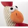 goDog Checkers Skinny Rooster With Chew Guard Technology Tough Plush Dog Toy,Brown, Large